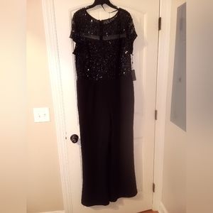 NWT Adrianna Papell Sequin Black Jumpsuit